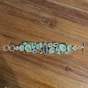 Genuine gemstone sterling silver bracelet